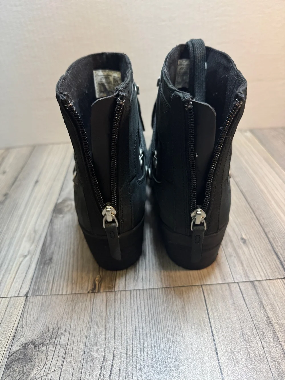 Merrell Shiloh II Womens Size 7 Black Leather Ankle Lace Up Zip Boots Shoes
